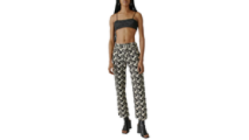Custom Wholesale High Fashion Denim Jeans Wavy Retro Straight Leg Trousers For Woman1