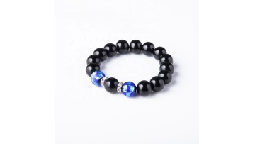 2022 power blue color mixed rondelle black beaded stretch jewelry bracelets beads1