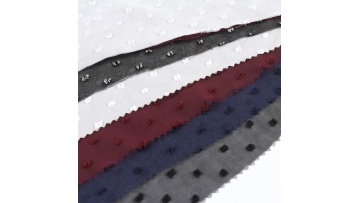 Factory price solid dyed accordion pleats 100% polyester dot chiffon woven fabric for dress1