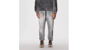 Acid Washed Hip Hop Custom Logo Men Gym Sweat Pants Men Sports Joggers Letter Graphic Sweatpants1