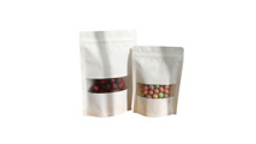 Customized Logo Printing Zip Lock Aluminum Foil Stand Up Kraft Paper Biodegradable Packaging With Window1