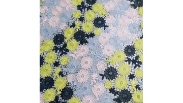 Factory Wholesale 100%polyester Indian Fabric for Dress Cloths Guipure Lace Fabric 100% Polyester Embroidered lace1