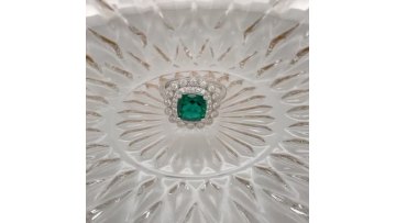 Engagement Wedding Fine Jewelry Big Cushion Gemstone Fashion Lab Grown Emerald Rings For Ladies1