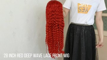 Pre plucked colored virgin brazilian hair wig full transparent hd lace frontal red wigs human hair deep wave red lace front wigs1