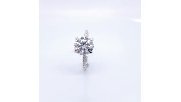 Engagement Ring Diamond Trendy High Quality 2.42CT T.W. 14K White Gold Moissanite Ring1