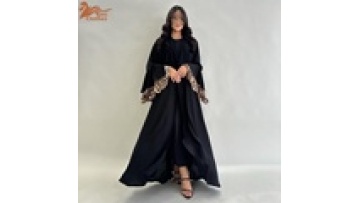 Arab New Leopard Print Dress Long Abaya Open Abaya Women Muslim Dress Middle Eastern Muslim Cardigan Abaya1
