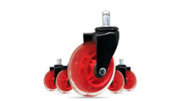 Red Semi-Transparent Office Chair PU Wheel 5-Pack1