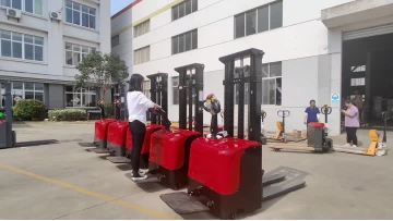2 ton stand-on electric pallet stacker, lifting height 3.5m