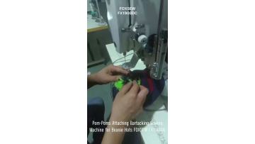 Pompoms Attaching Bartacking Sewing Machine for Beanie Hats FOXSEW FX1908DC