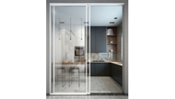 Sliding Doors Factory Direct Selling Narrow Edge Aluminum Alloy Double Tempered Glass Graphic Design Stainless Steel Modern1