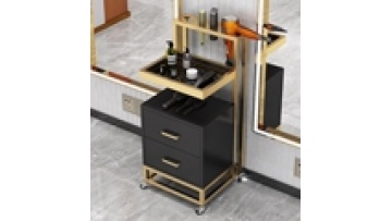 High-quality Barber Sop Furniture Stainless Steel Styling Salon Tool Beauty Hair Salon Side Trolley with wheels and Drawers1