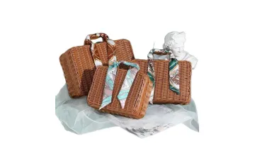 Imitation Rattan Handheld Gift Box/Vintage Woven Storage & Makeup Case1
