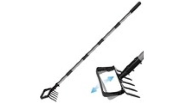 Hot sale Stirrup Hoe and 5-Tines Rake Weeding Action Hoe with adjustable Metal Handle garden hand hoe tool1