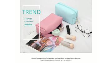 Hot sale PU material waterproof makeup bag Solid Color Storage Bag Octagonal Cosmetic Bag Easy to Carry1