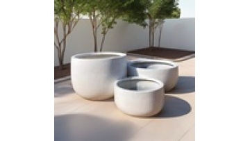 Round Fiberglass Planter for Garden, Hotel, and Office Lobby Decor1