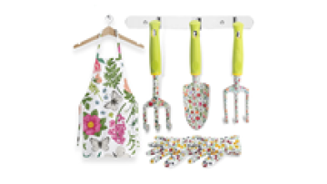 Customized Floral garden hand tools Printing Aluminum alloy garden tool set with apron1