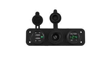 Dc 12V Voltmeter Electrical Plugs Waterproof 3.1A Led Dual Usb Charger Socket Two Hole Frame Panel1