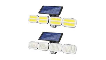 Latest Four Heads Integrated Cordless Separate Split Solar Wall Motion Sensor Induction Flood Light For Garden Yard Patio Path1