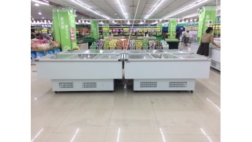 Commercial display island freezer