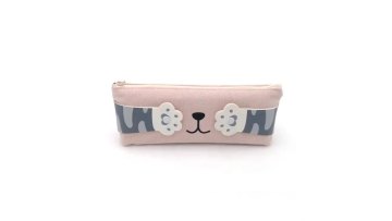 Hotsale custom creative cute cat canvas pencil case
