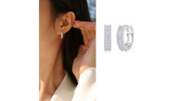 18K White Gold Plated Sterling Silver Moissanite Hoop Earrings1