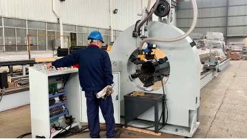 Light pole welding machine