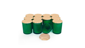 Frosted Green Colored Container 7 Oz 220ml Glass Candle Jar For Candle Making With Lid1