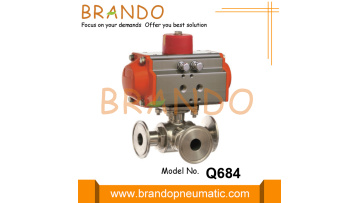 3 Way Tri Clamp Pneumatic Ball Valve