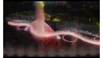 colorful  dancing musical fountain performance