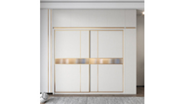 Sliding door wardrobe simple sliding door home bedroom storage cabinet wardrobe solid wood combination cabinet custom1