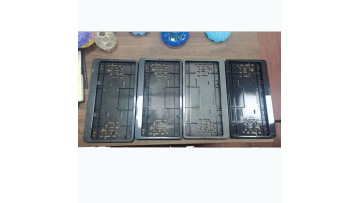 USA license plate frames after water transfer process