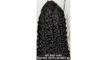 Wholesale virgin remy brazilian hair waterwave wig front lace wig naturel african wigs black women1