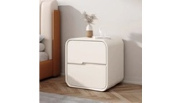 hotel home wholesale  modern Simplicity  solid wood  Leather furniture bedroom bedside storage table with drawer1