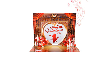3D Valentine's Day Card with Lights and Music