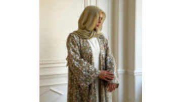 2026 New Luxury Abaya Dubai Floral Embroidery 2Pcs Set Elegant Women Cardigan Modest Abaya Muslim Women Dress with Hijab1