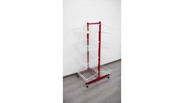 Supermarket Double Sided Shelf with Hanging Basket