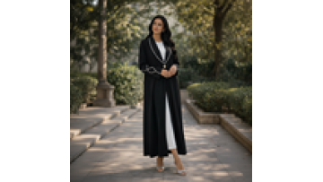 Islamic Arabic Style Muslim Cardigan Long Dress, Modest Abaya Dress with Long Sleeves and Breathable Fabric1