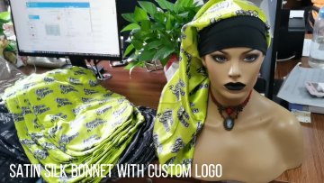 Best Price for Wholesale Women's Hair Satin Bonnet Sleeping Cap silk hair bonnet with Custom Logo1