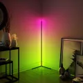 Nordic RGB Corner Floor Lamp Living Room Decorative Lamp Stand Bedroom Bedside Remote Floor Light Standing Indoor Lighting