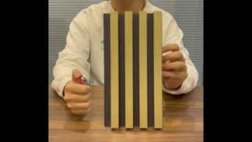 WPC Grooved Grille Background Wood Grain WPC Fluted Wall Panel1