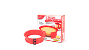 LD-Y019C 8inch Non-stick Removable Reusable Silicone Round Springform Pan with Glass Bottom1