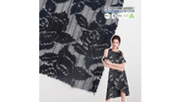 Stock 150gsm Black Lace Mesh Fabric 100% Polyester Stretch Warp Knitted Fabric for Women Dress Garment1