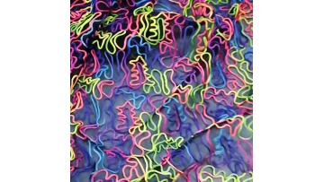 Colorful rainbow heavy embroidery fabric poly mesh with multi color cord embroidery fabric for women's dress1