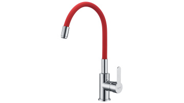 Modern Kitchen Sink Tap With Red Rubber