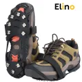 Elino 10 Teeth Winter Crampon Steel Anti Slip Ice Spike for Winter Outdoor Hiking Climbing Cleat Chain Ice Claws for Child Adult