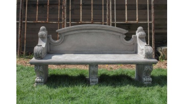Stunningly Designed Marble Bench with Curved Backrest