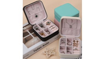 Hanhong Custom logo portable square jewellery zipper box Velvet earrings necklace pendant Ring Jewelry box Jewelry storage box1