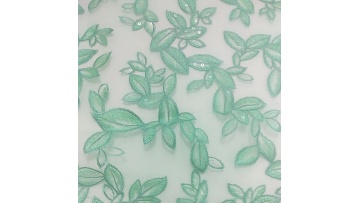 2020 Hot Sale Green Leaf Shape Embroidered Sequin Lace Mesh Fabric Of Wedding Dress Fabrics1