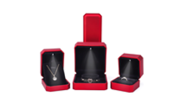 Wholesale custom logo luxury jewelry display box Ring Necklace bracelet chain Red paint earrings led jewelry box with light1