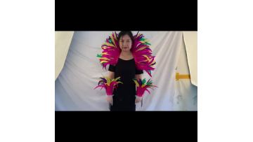 Halloween Cosplay Women' Lace Tie Natural Rooster Tail Feather Shrug Cape Shawls1